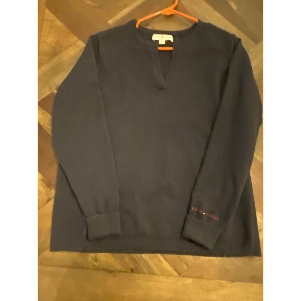 Women's Navy Tommy Hilfiger Pullover Sweater Wrist Cuffs Size XXL‎